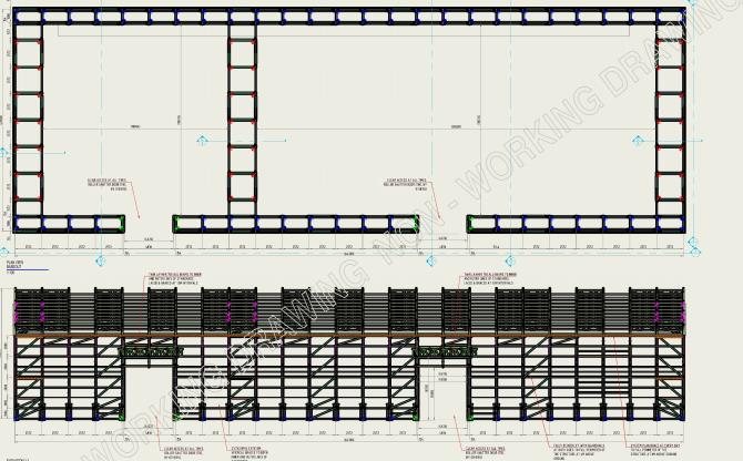 Plan drawing of the temporary roof enclosure